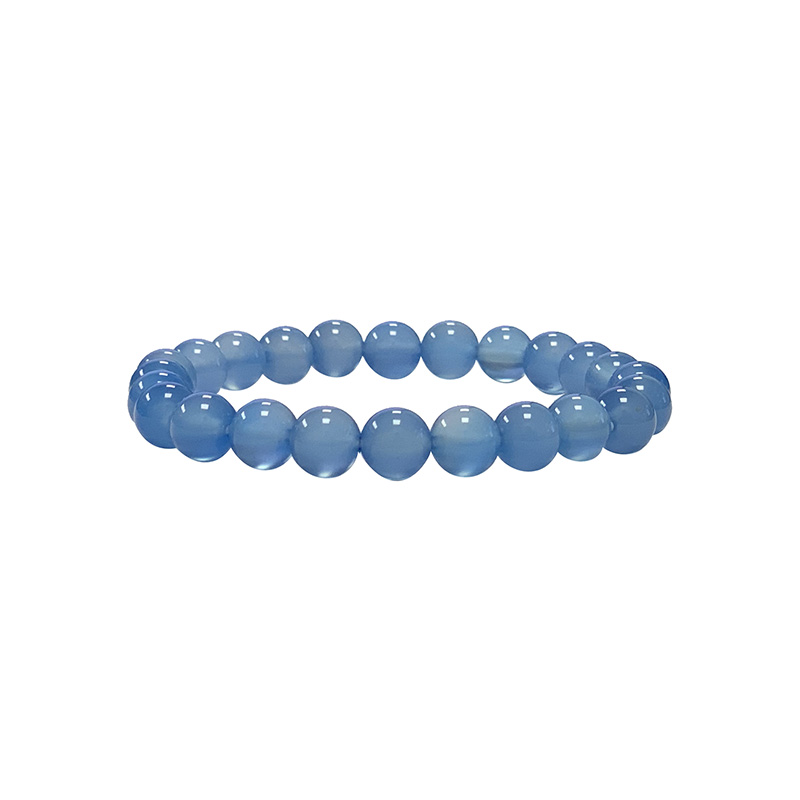 Agate bleue teintée - Bracelet - boule de 4 à 8 mm
